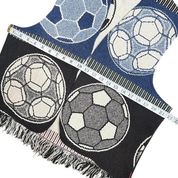 Soccer Ball Patterned Upcycle Blanket Vest - Picture 11 of 12